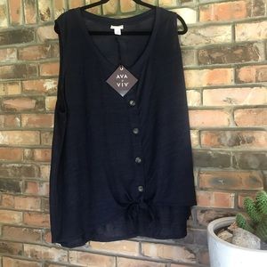 NWT blue the front top by Ava & Viv